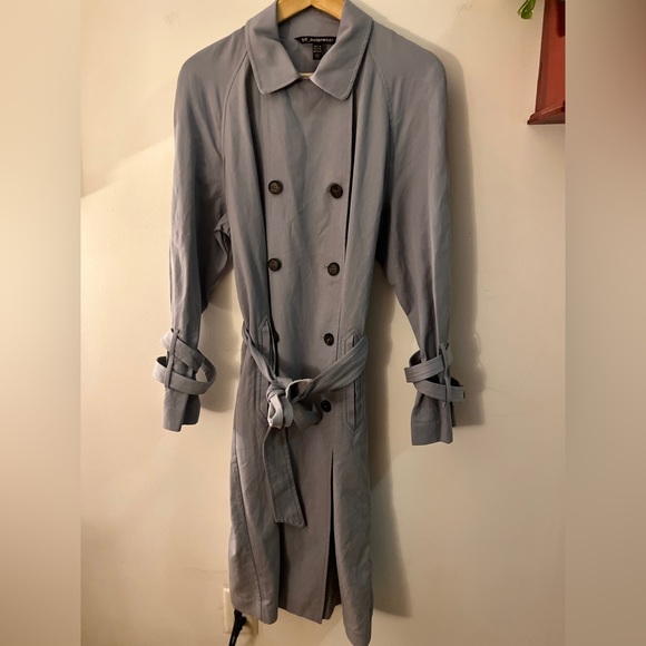 Zara Blue Belted Trench Coat S-M - Picture 1 of 8